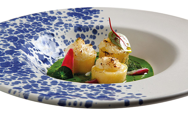 Polenta Cannoli with baccalà mantecato and escarole sauce 1